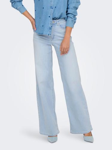 ONLMADISON BLUSH HW WIDE DNM CRO495 NOOS S/30 Weiter Beinschnitt - Light Blue Bleached Denim