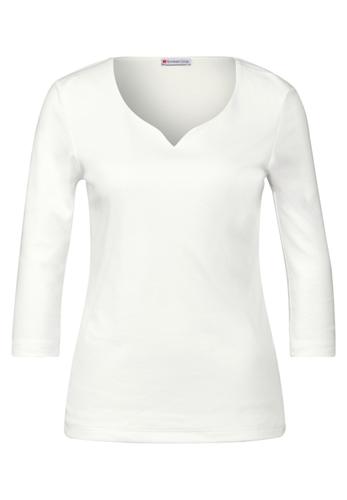 Shirt mit Herzausschnitt Weiß 38