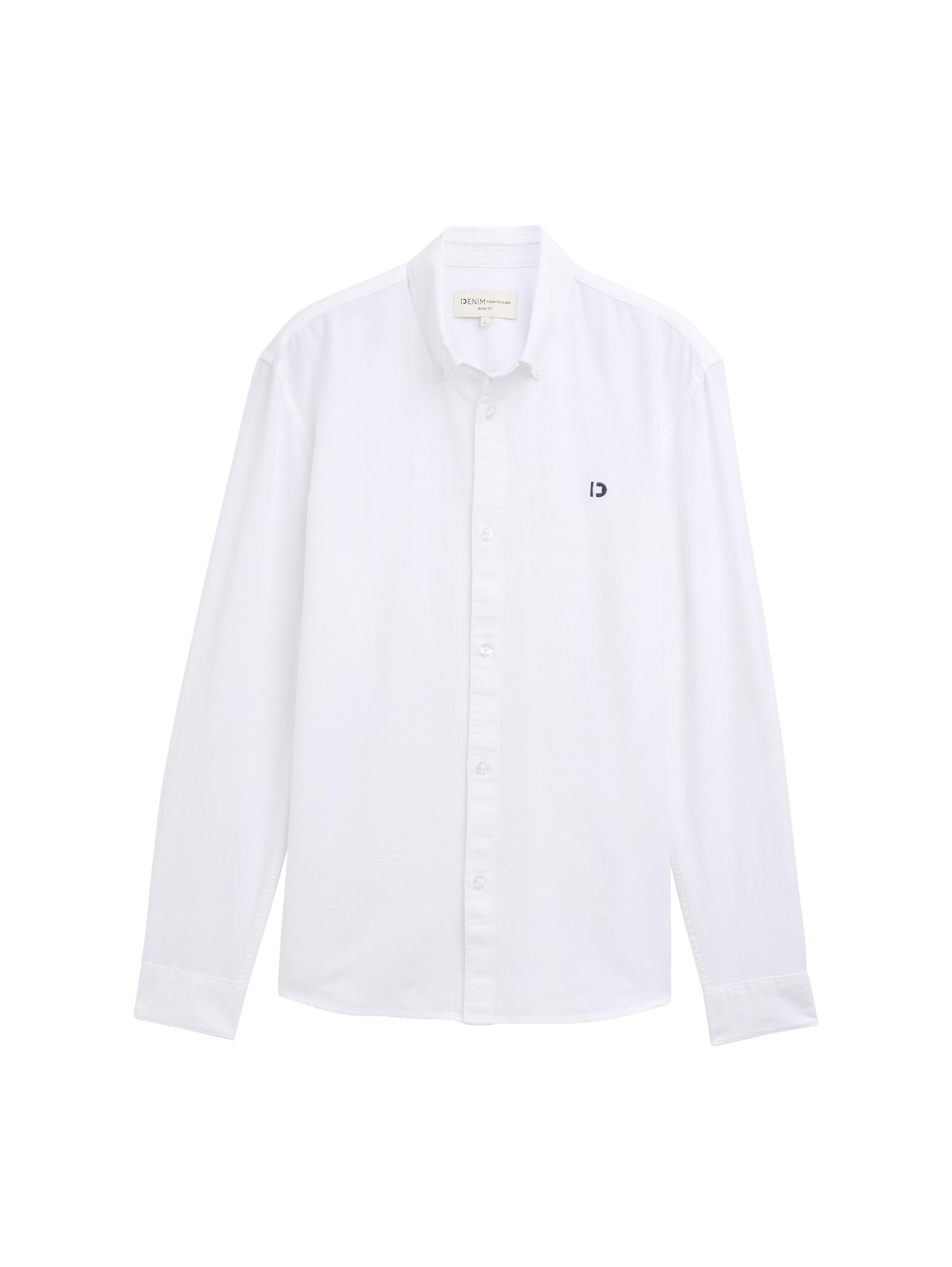 Oxford Hemd mit Logo-Stickerei XXL Regular Fit - White