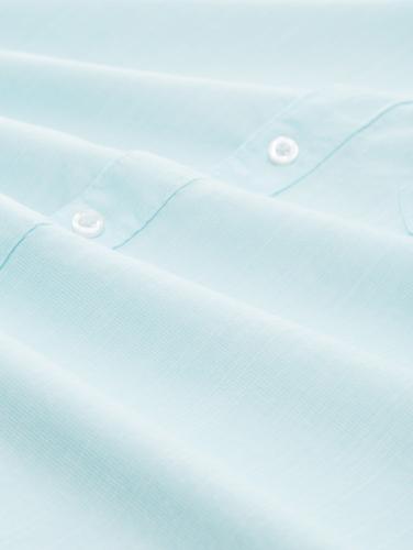 Chambray Kurzarmhemd XXXL Regular Fit - Turquoise White Structure