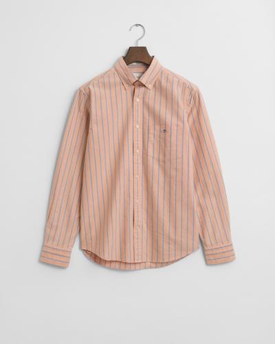 Regular Fit Classic Oxford-Hemd mit Streifen L - Orange Bronze