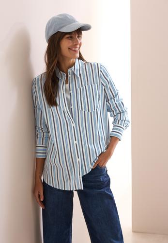 Gestreifte Longblouse XL - Fresh Light Blue