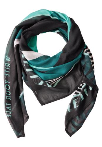 Gemustertes Tuch A - Black
