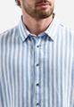 Shirt Vertical Big Stripe With Linen XL Regular Fit - Blue