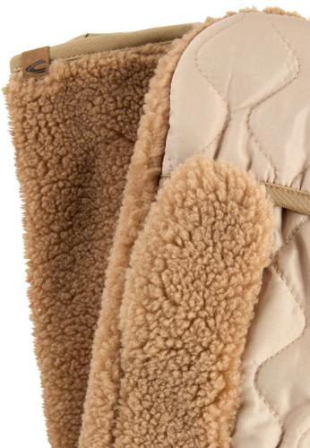 Teddy Handschuhe in einem Materialmix S Regular Fit - Caramel
