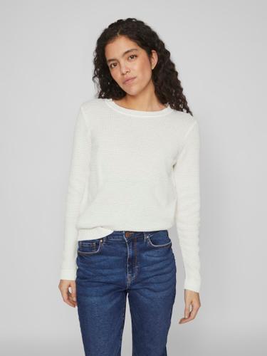 VIDALO O-NECK L/S KNIT TOP- NOOS L Normal geschnitten - White Alyssum