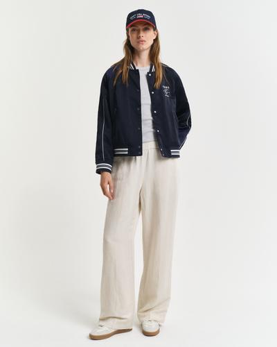 Relaxed Fit Leinenmix Pull-On Hose 38 - Putty
