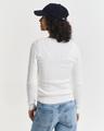 Zopfstrick V-Neck Pullover aus Stretch-Baumwolle S - Eggshell