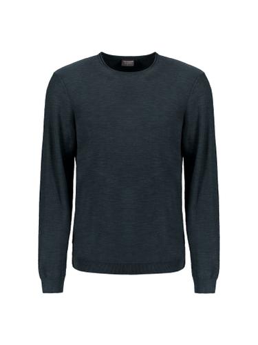 Pullover Crewneck Garment Dyed + Stone Washed Blau S