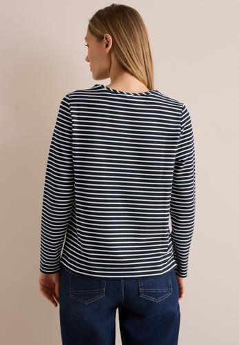 Gestreiftes Strukturshirt S - Universal Blue