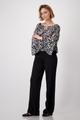 Bluse mit Leomuster 36 - Schwarz Gemustert
