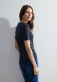 Cecil T-Shirt in Unifarbe - Dunkelblau / M