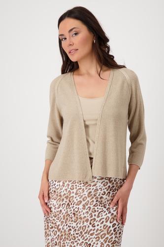Strickjacke mit Reiskornmuster 36 - Camel
