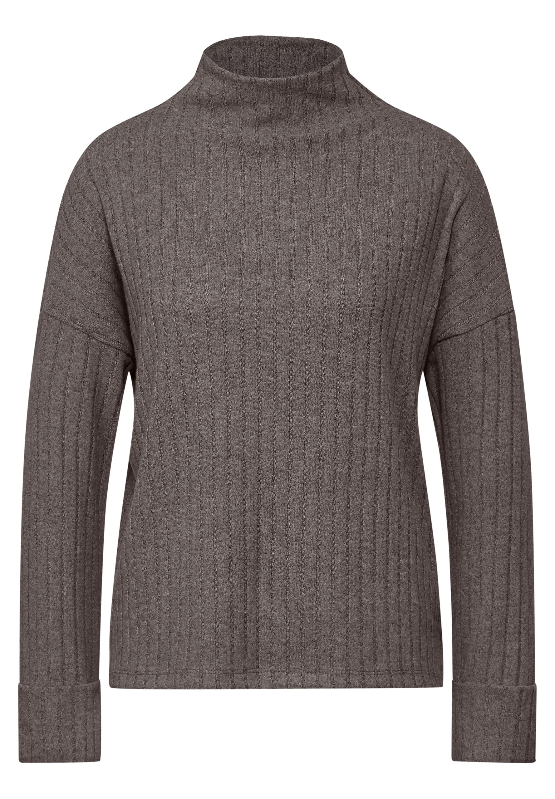 Shirt mit Rippstruktur 40 - Morel Brown Mel.