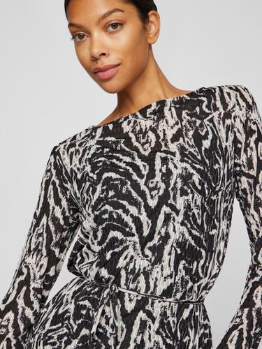 VILARINE NALA BOAT NECK L/S MIDI DRESS Schwarz XS