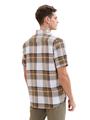 Hemd mit Leinen XL Regular Fit - Olive Orange Linen Check
