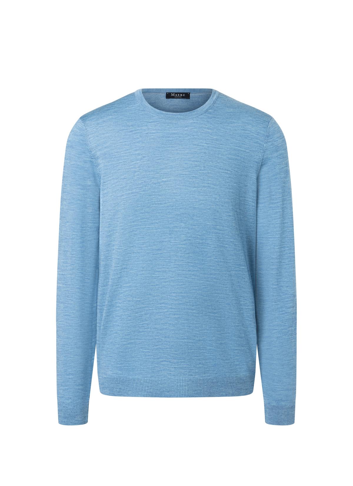 Pullover Rundhals 1/1 Arm Modern Fit - Whispering Blue