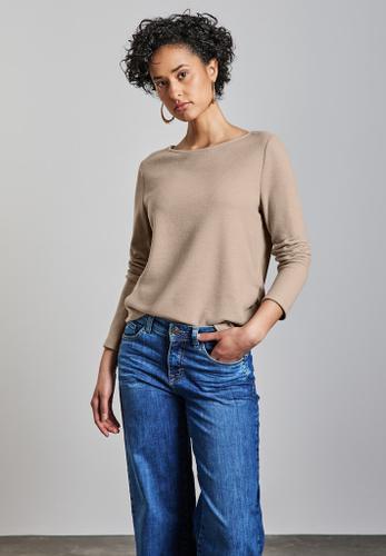 Shirt mit Raffungen Beige 36