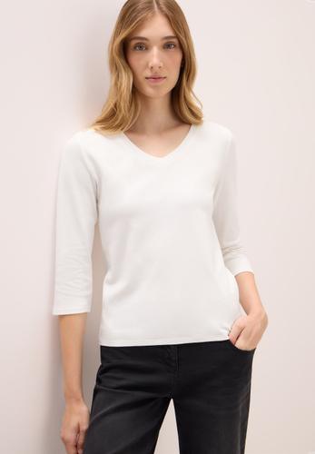 Basic V-Neck Shirt L - Vanilla White