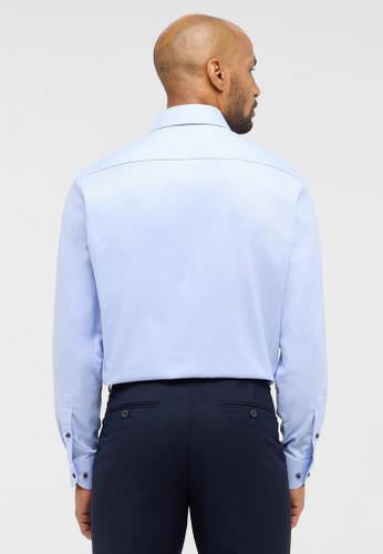 Hemd Dobbydesign Langarm Blau 42/Langarm - 65cm