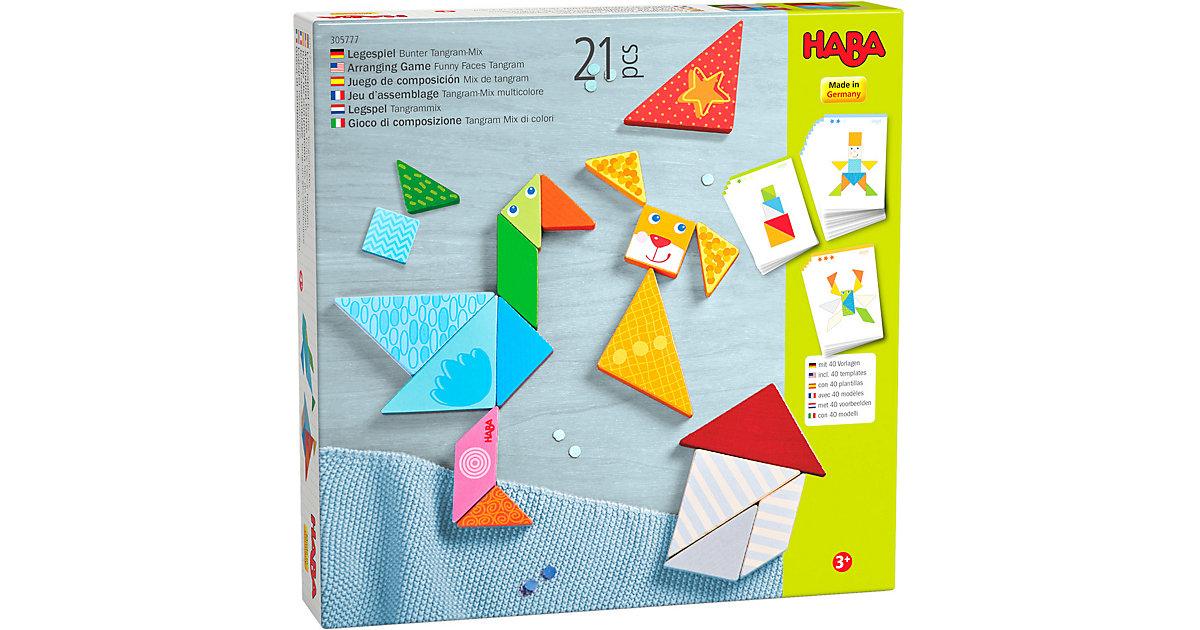 HABA 305777 Legespiel Bunter Tangram-Mix, 21-tlg.