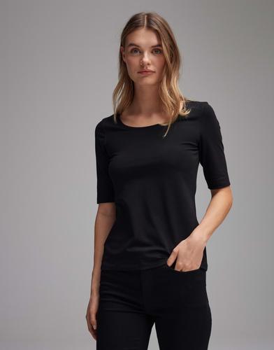 OPUS Kurzarmshirt »Daily F« im Basic-Look - Schwarz / 40