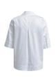Blouse w collar + half placket, 1/2 sleeve Weiß 36