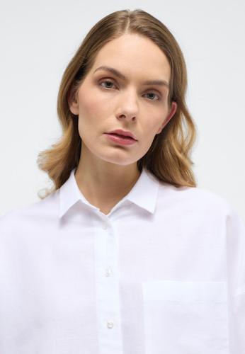 Linen Shirt Bluse Leinen Langarm Weiß 38/Langarm