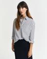 Relaxed Fit Popeline Bluse mit Streifen 38 - Evening Blue