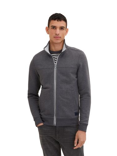 Sweatjacke mit Ziernaht M Regular Fit - Dark Grey Melange