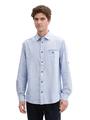 Regular Fit Hemd mit Turn-up-Funktion XXL Regular Fit - White Blue Fil A Fil Dobby