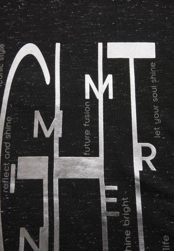 Shirt mit Artwork L - Black Melange