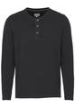 Leichtes Langarmshirt mit Henley Kragen aus Organic Cotton L Regular Fit - Asphalt