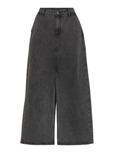 VIKIRA LONG WASHED DENIM SKIRT 38 - Dark Grey Denim