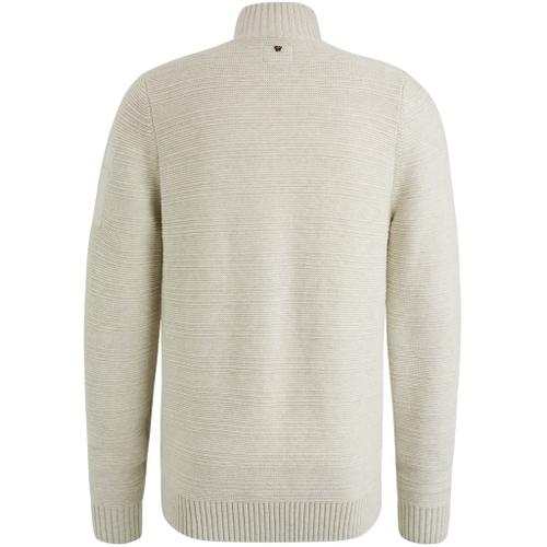 Zip jacket cotton structure knit Weiß XL