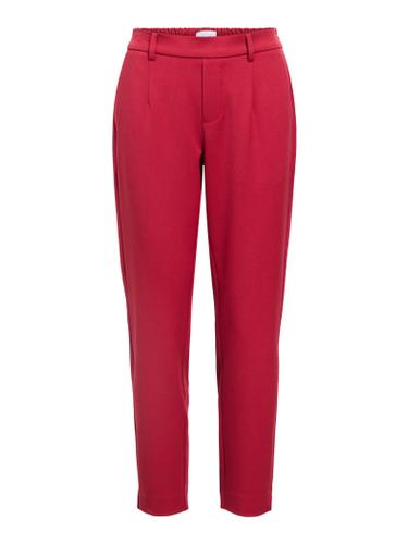 OBJLISA SLIM PANT NOOS 44 Gerade geschnitten - Karanda Red