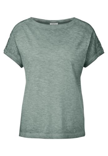 T-Shirt mit Knopfdetail L - Dark Balmy Khaki
