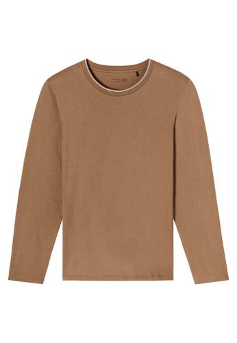 Langarmshirt Rundhals Gelb 54