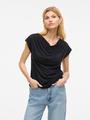 VIMODALA WATERFALL C/S TOP/PB M Locker geschnitten - Black Beauty