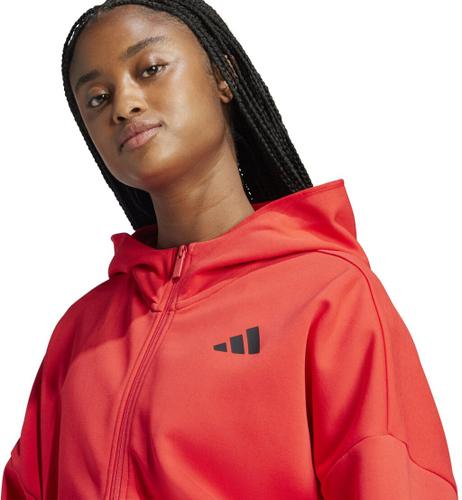 ADIDAS Damen Kapuzensweat Future Icons Small Logo Full-Zip XS in Rot
