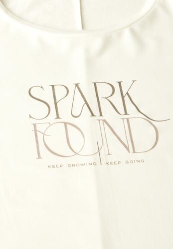 T-Shirt mit Wording Weiß 42