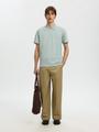 SLMFAVE ZIP SS POLO NOOS M Normal geschnitten - Aqua Gray