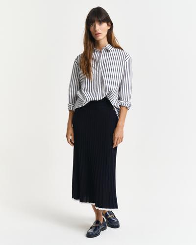 Relaxed Fit Popeline Bluse mit Streifen 38 - Evening Blue