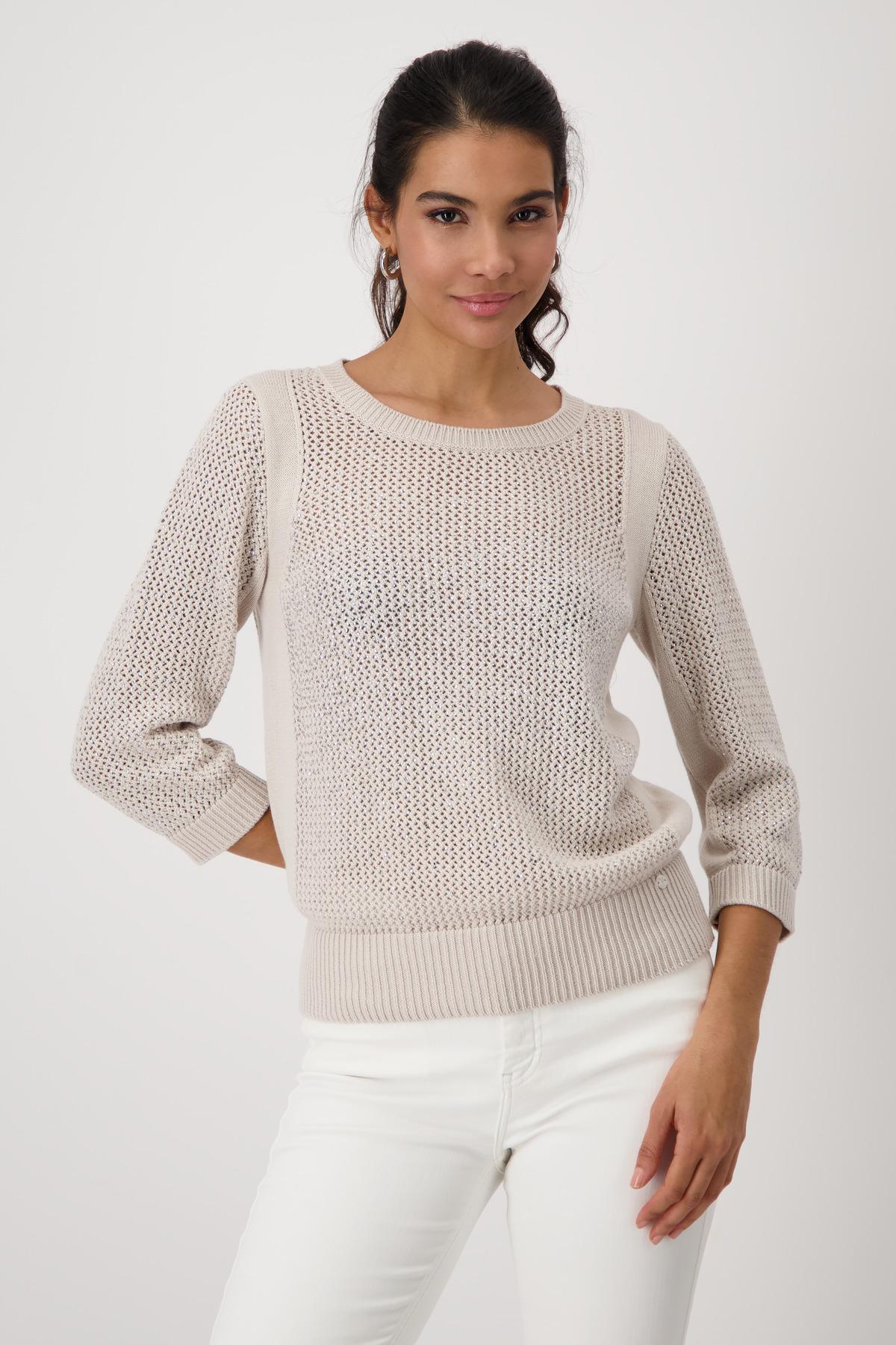 Strickpullover mit Schmuck 36 - Warm Sand