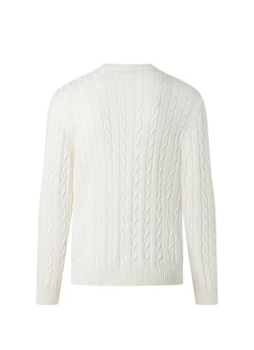 Pullover Rundhals 1/1 Arm Weiß