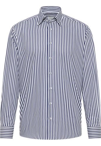 Hemd Satingewebe Langarm 43/Langarm - 65cm MODERN FIT - Dunkelblau