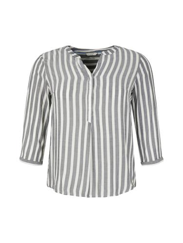 Plus Size - Henleybluse mit Streifenmuster 54 Regular Fit - Offwhite Navy Vertical Stripe