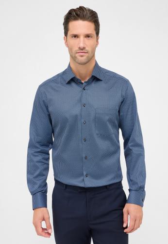 Hemd Satingewebe Langarm 46/Langarm - 65cm MODERN FIT - Rauchblau