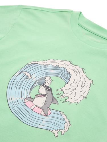 Oversize T-Shirt mit Print 92/98 Oversized Fit - Soft Neo Green