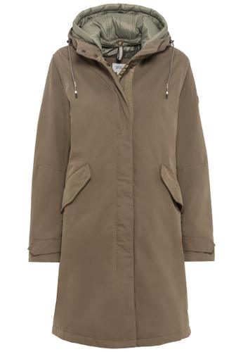 Funktionsmantel aus recyceltem Baumwollmix 42 Relaxed Fit - Dark Khaki